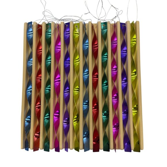 Shiny-Brite 12 Metal Christmas Tree Diamond Icicles Vintage American 1940s Desig - Picture 2 of 15